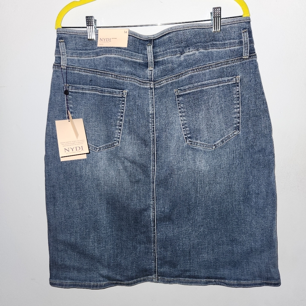 NYDJ Denim Skirt Hollywood Rockie Lift Tuck High Rise Sz 14 - Picture 7 of 8